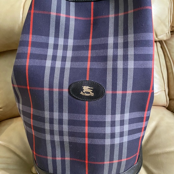 Vintage Burberry Bag COA Nova Check Drawstring Bucket Backpack Navy - Picture 4 of 15